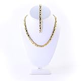 Hugs and Kisses Stainless Steel Stampato Necklace and Bracelet Set Gold Tone