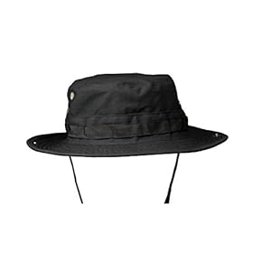 2WAY仕様 サファリハット ⇔ テンガロンハット ブラック 黒色 あご紐付き 男女共用