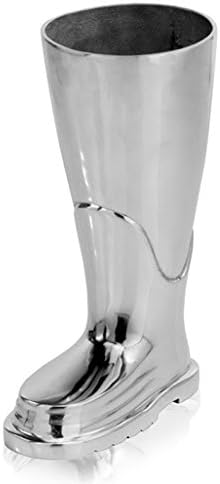 Modern Day Accents 3525 Bombero Boot Umbrella stand for umbrellas, Umbrella Organizer, Cane Holder, Silver, Entryway Decorative Umbrella Stand, Umbrella Holder, Home, Office Decor, 10.5"Lx4.75"Wx16"H