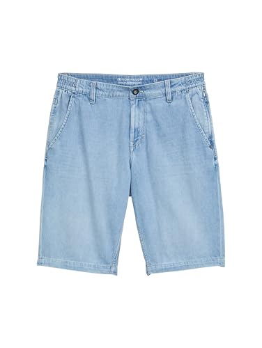 TOM TAILOR Pantalones Cortos para Hombre TTMARVIN, 10117 - Juego de Mesa (Tela Vaquera usada), Color Azul, 30