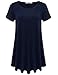 JollieLovin Women's Plus Size Tops Summer Tunic Short Sleeve Loose Fit T-Shirt to Wear with Leggings(Navy Blue,3X)