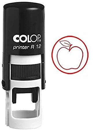 Design Self Inking Mini Rubber Stamp Colop Round Decorative Teachers Stamps 12mm