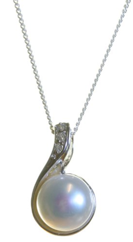 Classical 925 sterling silver 9.0mm white freshwater cu…