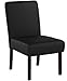 OFM ESS Collection Bonded Leather Executive Armless Guest Chair with Wooden Legs, in Black (ESS-9020-BLK)