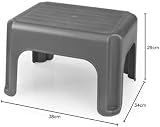 Whitefurze Stool Plastic White Silver 40 cm Brand New view 2