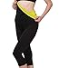 Gowhods Women's High Waist Slimming Sweat Sauna Pants Stitching Fabric Compression Hot Thermo Body Shaper Capri Leggings for Waist Training and Fat Burning
