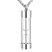 Oinsi Urn Necklace for Ashes Timeless Hourglass Cremation Jewelry for Women Men Memorial Pendant Keepsake for Human Pet Ashes (Silver)