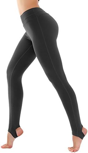 Deriving heliconia Women's High Waist Stirrup Yoga Running Gym Pants Leggings (Large, Dark Grey)