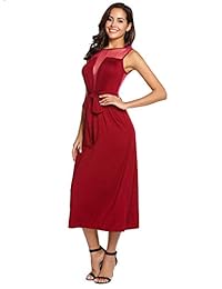 Sexy  - Vestido de mujer ajustado sin mangas, vestido largo de noche, S-XXL