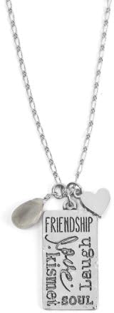 Foxy Originals Exquisite Metallic Heart and Soul Heart Necklace Silver Plated