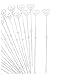 Floral Picks - 150-Pack Heart-Shaped Plastic Flower Arrangement Picks, Card Cardette Holders, Perfect for Valentines Day and Anniversaries, Transparent, 13.4 inches