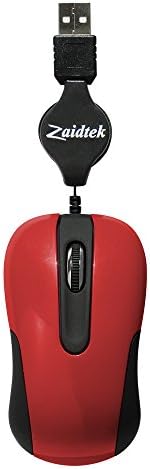 yafox 5079 Mini Retractable Cable Wired USB Optical Mouse for for Laptop (Red)