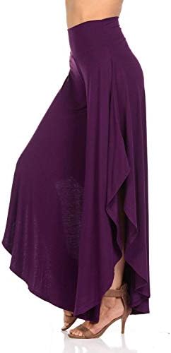 JDJ CO. Women's Layered Wide Leg Flowy Cropped Palazzo Pants, 3/4 Length High Waist Palazzo Wide Legs Capri Pants