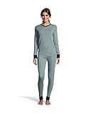 Hanes Women’s Color Fusion 2-Ply Crew Neck Thermal Baselayer Tagless Long Sleeve T-Shirt