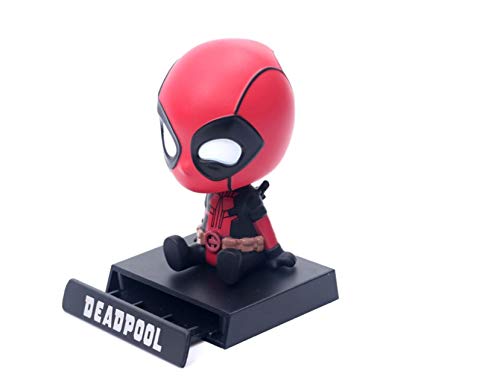 Deadpool Avengers PVC Cell Phone Holder Bobble Head Figure Car Dashboard Office Home Accessories Ultra Detail Doll (Avengers Deadpool)