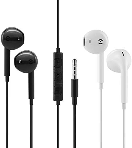 Earbuds,Ear Buds Sport Earphones 3.5mm Audio Jack Headphones, in Ear Earphones Compatible with Mp3, Mp4,Smartphone (B&W)