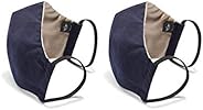 Dockers Reusable Reversible Face Mask (2 Pack), Khaki/Navy, Large