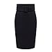 Caracilia Petite High Waisted Classic Belted Knee Length Wear To Work Pencil Skirt