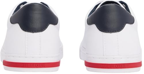 Tommy Hilfiger Herren Vulcanized Sneaker Essential Leather Detail Schuhe, Weiß (White), 44 2