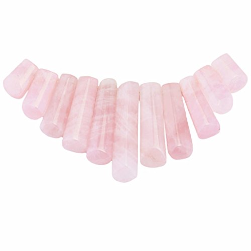 TUMBEELLUWA Craft Beads for Jewelry Making, Top Drilled Stone Loose Beads, Rose Quartz
