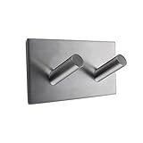 Towel Hanger Premium 304 Stainless Steel 3M Self Adhesive Coat Robe Hooks Holder Key Rack Garage Storage Organizer Stick On Sticky Bathroom Kitchen Wall Mount Heavy Duty Brushed Finish
