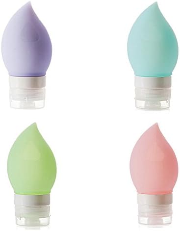 4 Pcs Peach Shaped Silica Gel Emulsion Bottles Travel Accessories Shower Overnight Portable Shampoo Cosmetic Press Container(Colorful)