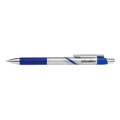 OfficeMax Retractable Medium Point Ballpoint Pens with Rubber Grip, 12