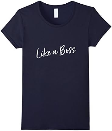 Womens Like a Boss Graphic T-Shirt Small Navy
