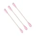 Beauty7 Double Ended Paper Stick Premium Cotton Swabs Buds Round & Spiral Shape Tip For Clean Care Beauty Makeup Cosmetic Tool (Pink, 200 Count)