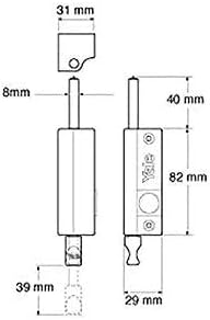 Yale P-124-CH Door Pushbolt, Chrome Finish, Standard Security, Visi Packed, suitable for aluminium doors and wooden doors - Image 4