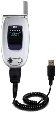 Gomadic Coiled Power Hot Sync USB Cable for The LG VX6000 with Both Data and Charge Features - Uses TipExchange Technology