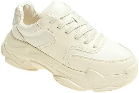 AnnaKastle Womens Color Accent Low Top High-Fashion Sneaker Trainers
