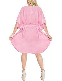 LA LEELA Rayon 1 vestido de verano para mujer, liso, kimono, kaftan, para la playa