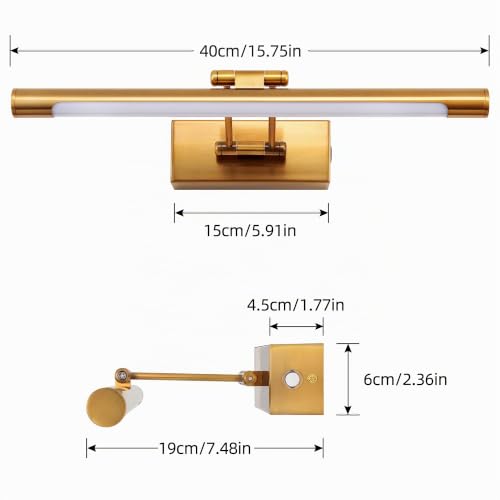 TYhogar LED Wall Light for Bathroom Mirror, 40 cm, 8 W, 3000 K, Wall Lamp with Swivel Head – Light for Vanity and Vanity