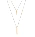 JYJ Layered Long Necklaces for Women Girls Multilayer Hammered Bar Pendant Necklace Lariat Choker Necklace Strands Bar Pendants (Gold)