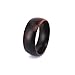 SOLEED Rings Wooden Wedding Band For Men and Women, 8mm Natural Ebony Wood Ring, Comfort Fit Design, Domed Top