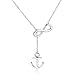 ELBLUVF Stainless steel Anchor Infinity Y Shaped Lariat Style Necklace 18inch For Women 3 Colors