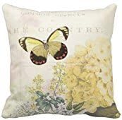 JulianArtsale Vintage Yellow Flowers Throw Pillow Cushions 22, 18x 18 Inches