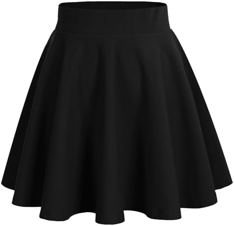 chieko+ soft volume skirt​ ブラック　スカート36 Urban CoCo Women's Basic Versatile Stretchy Flared Casual Mini
