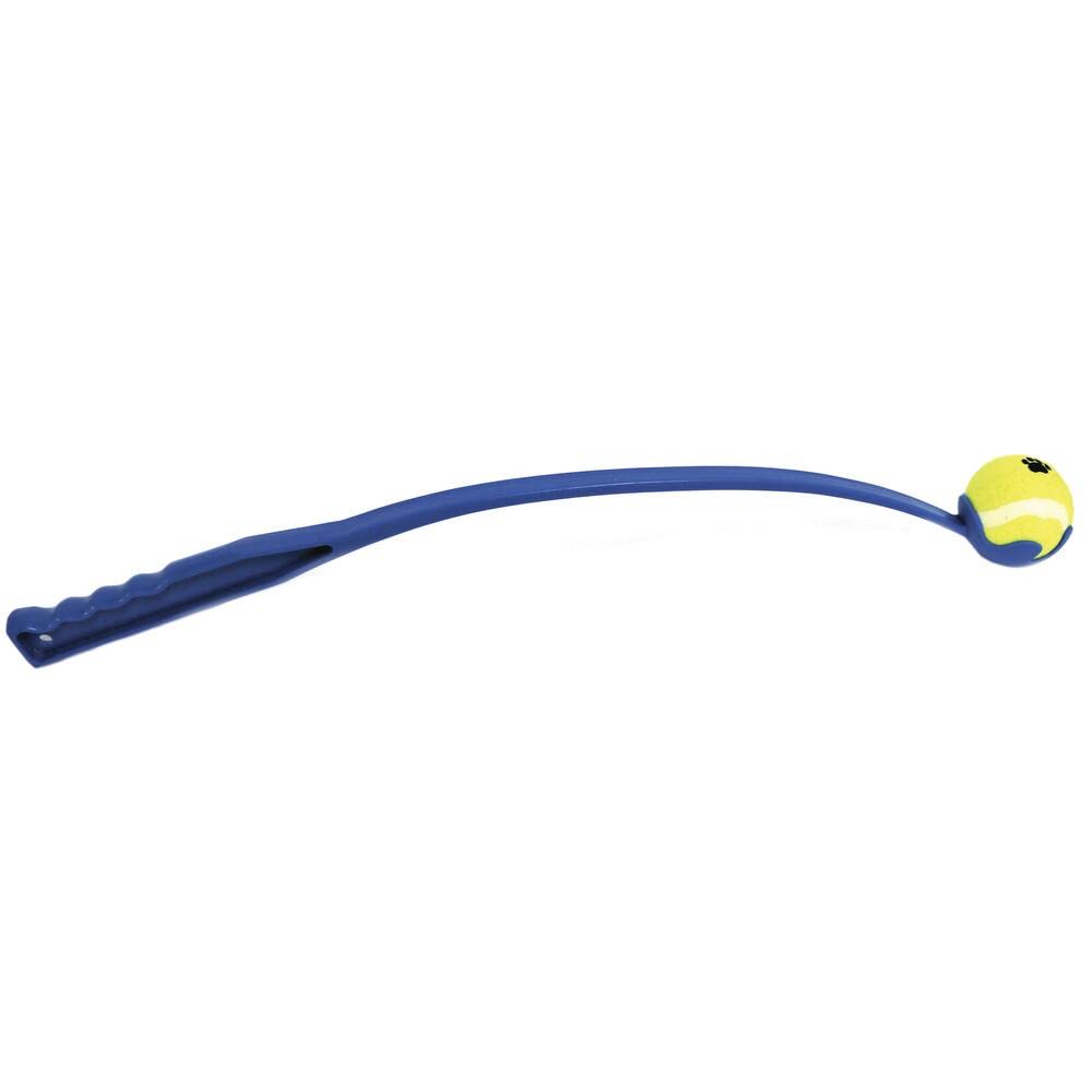 Dog Ball Launcher Tennis Balls Thrower Dog Chase Fetch Game Toys Ultra Grip Portable Hands Free Pick Up & Throw Play Ball Chucker for Pet Exercise (Yellow)