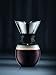 BODUM 11593-01S, 51 Ounc, Pour Over Coffee Maker with Permanent Filter, Black Band, 51 Ounce