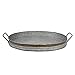 Stonebriar Oval Galvanized Metal Serving Tray with Rust Trim and Metal Handles, Decorative Centerpiece for Coffee Table or Dining Table, Large