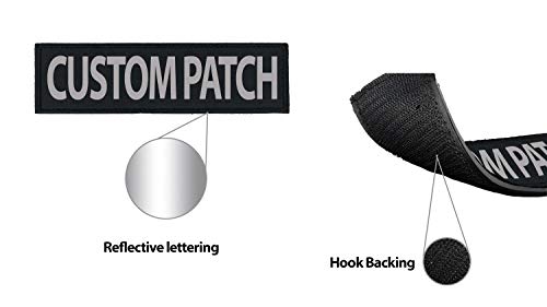 Dogline CUSTOM Removable Patches with 3M Refelctive Lettering for Harness, Vest or Collar - Service Dog, In Training, Therapy Dog, Do Not Pet, PTSD or Personalized