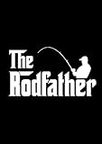 Fishing Rodfather Vinyl Decal Sticker | Cars Trucks Walls Vans Windows Laptops | White | 5.5 X 3.1 Inches | KCD1834