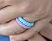 FluxActive Silicone Wedding Ring for Women (8 Pack) Thin Stackable Rubber Bands - Woven Pattern (Lavender, Teal, Midnight Blue, White, Fuchsia, Gray, Lime Green, Light Blue, 6)