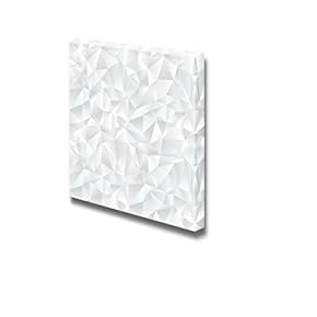 Canvas Prints Wall Art - Abstract White Geometric Seamless Pattern |Seamless Pattern Modern Wall Art Ready to Hang - 12" x 12"