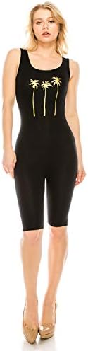 7Wins JJJ Women Catsuit Cotton Lycra Tank Bermuda Short Yoga Bodysuit Jumpsuit