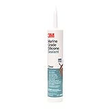 3M Marine Grade Silicone Sealant (08029) - For Boats and RVs - Clear - 1/10 Gallon Cartridge