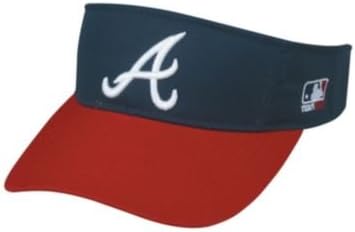 MLB ADULT Atlanta BRAVES Home Red/Blue VISOR Adjustable Velcro TWILL