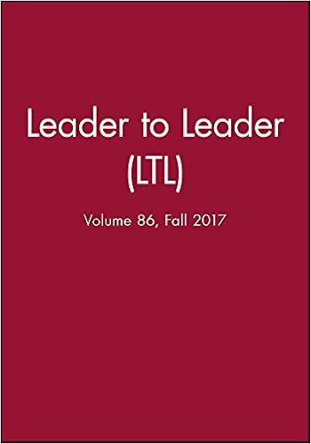 Leader To Leader Ltl Volume 86 Fall 17 J B Single Issue Leader To Leader Hesselbein Frances Amazon Com Books
